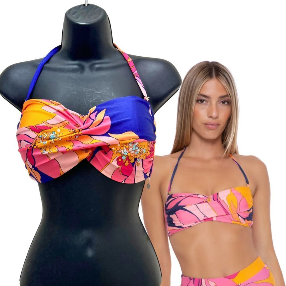 Trina Turk [Size 14 - NWT] Bandeau Breeze Twist Front Bikini Top